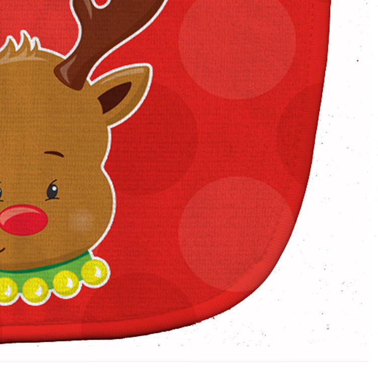 Christmas Reindeer #1 Baby Bib Easy-Clean Baby Bib Baby Feeding Accessory Baby Mealtime Essential, 10 x 13, Multicolor