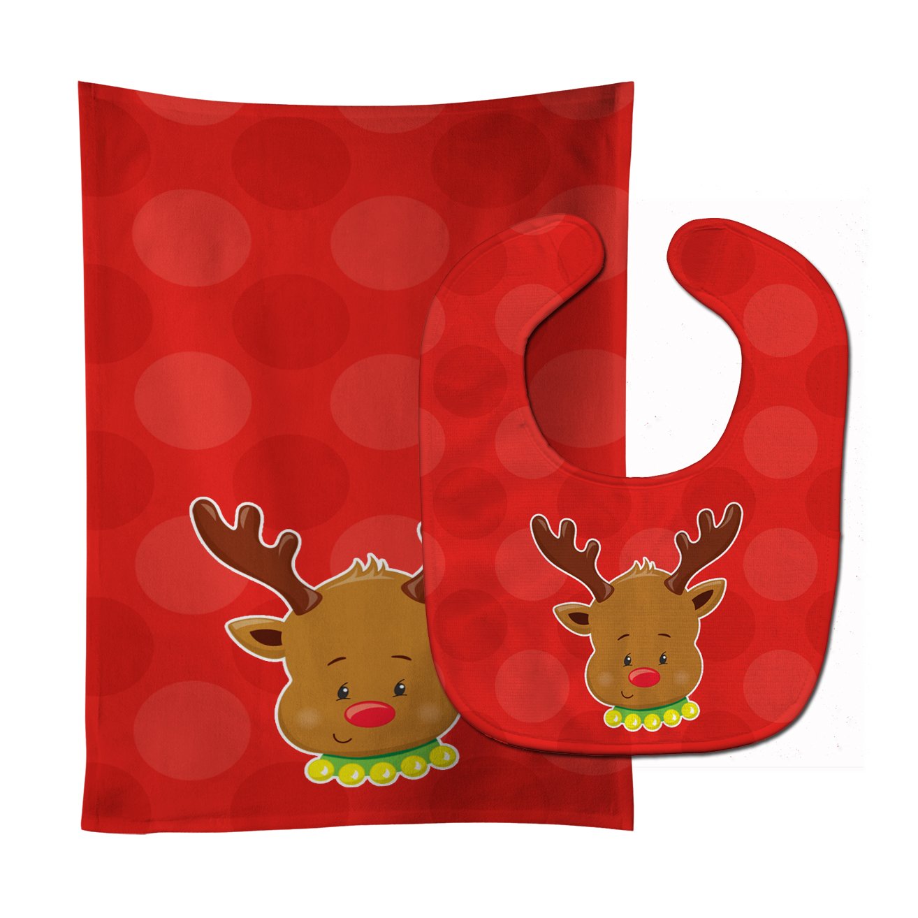 Christmas Reindeer #1 Baby Bib & Burp Cloth Easy-Clean Baby Bib Baby Feeding Accessory Baby Mealtime Essential