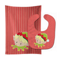Christmas Blonde Boy Elf Baby Bib & Burp Cloth Easy-Clean Baby Bib Baby Feeding Accessory Baby Mealtime Essential