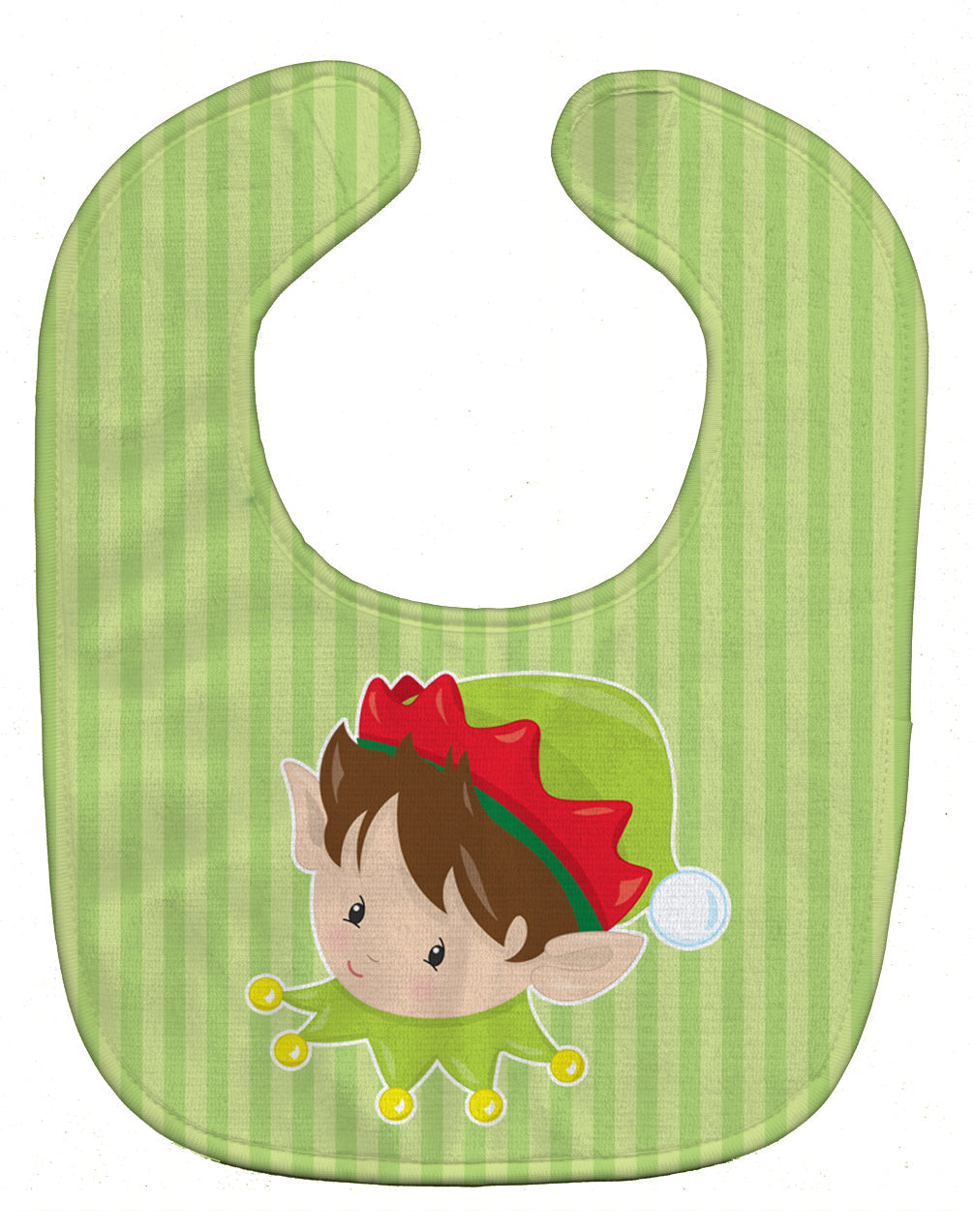 Christmas Brunette Boy Elf Baby Bib Easy-Clean Baby Bib Baby Feeding Accessory Baby Mealtime Essential, 10 x 13, Multicolor