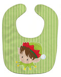 Christmas Brunette Boy Elf Baby Bib Easy-Clean Baby Bib Baby Feeding Accessory Baby Mealtime Essential, 10 x 13, Multicolor