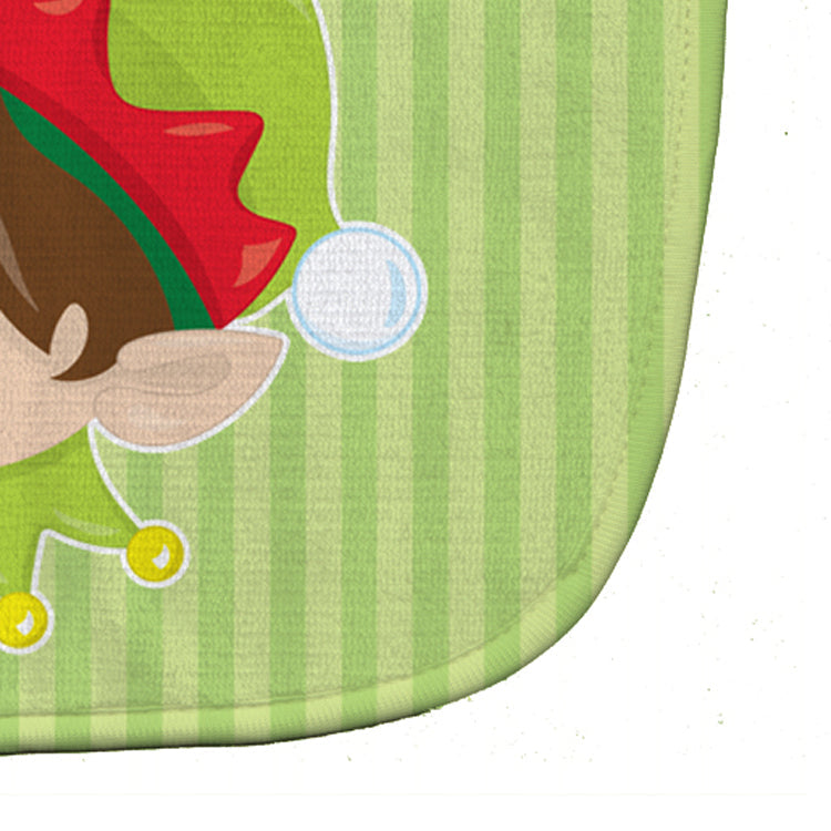 Christmas Brunette Boy Elf Baby Bib Easy-Clean Baby Bib Baby Feeding Accessory Baby Mealtime Essential, 10 x 13, Multicolor