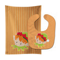 Christmas Ginger Boy Elf Baby Bib & Burp Cloth Easy-Clean Baby Bib Baby Feeding Accessory Baby Mealtime Essential
