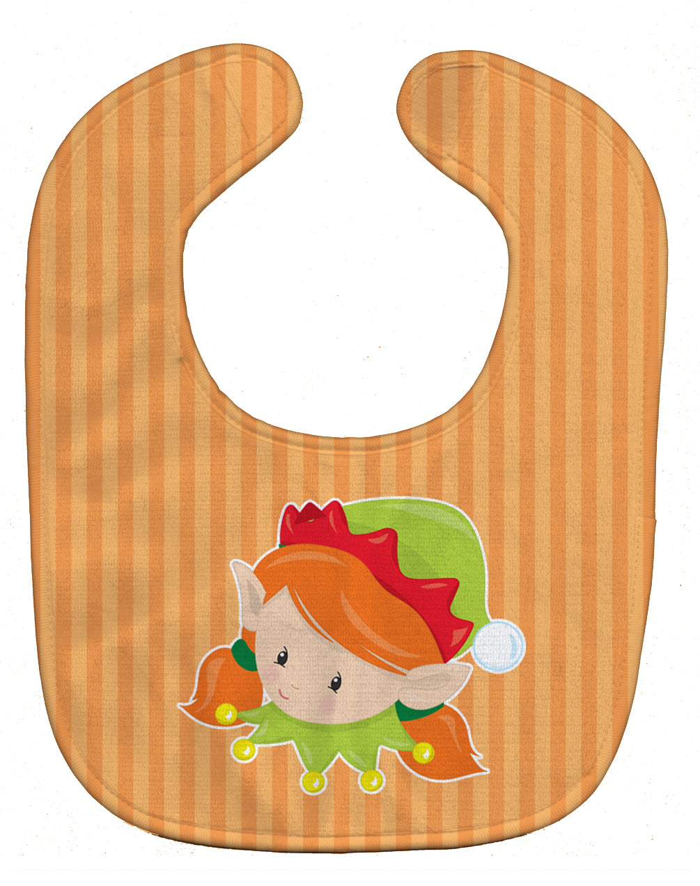 Christmas Ginger Girl Elf Baby Bib Easy-Clean Baby Bib Baby Feeding Accessory Baby Mealtime Essential, 10 x 13, Multicolor