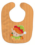 Christmas Ginger Girl Elf Baby Bib Easy-Clean Baby Bib Baby Feeding Accessory Baby Mealtime Essential, 10 x 13, Multicolor
