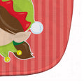 Christmas Brunette Girl Elf Baby Bib Easy-Clean Baby Bib Baby Feeding Accessory Baby Mealtime Essential, 10 x 13, Multicolor