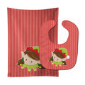 Christmas Brunette Girl Elf Baby Bib & Burp Cloth Easy-Clean Baby Bib Baby Feeding Accessory Baby Mealtime Essential