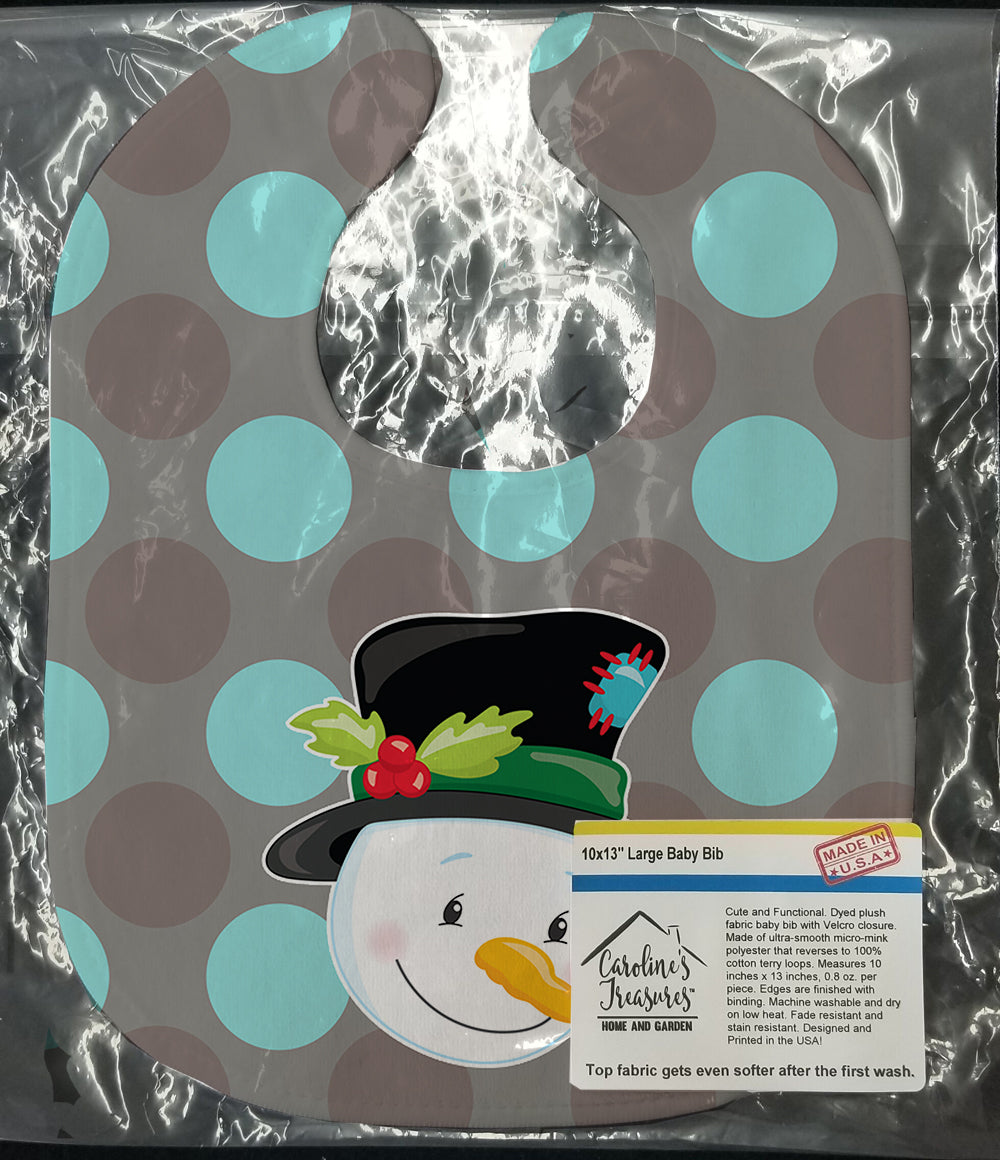 Christmas Snowman Baby Bib Easy-Clean Baby Bib Baby Feeding Accessory Baby Mealtime Essential, 10 x 13, Multicolor