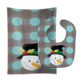 Christmas Snowman Baby Bib & Burp Cloth Easy-Clean Baby Bib Baby Feeding Accessory Baby Mealtime Essential