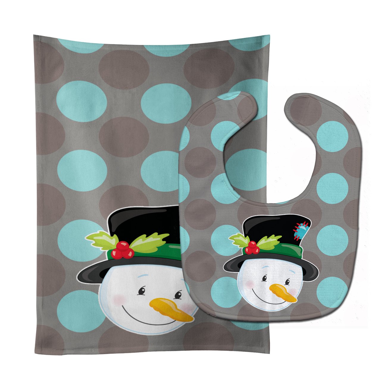 Christmas Snowman Baby Bib & Burp Cloth Easy-Clean Baby Bib Baby Feeding Accessory Baby Mealtime Essential
