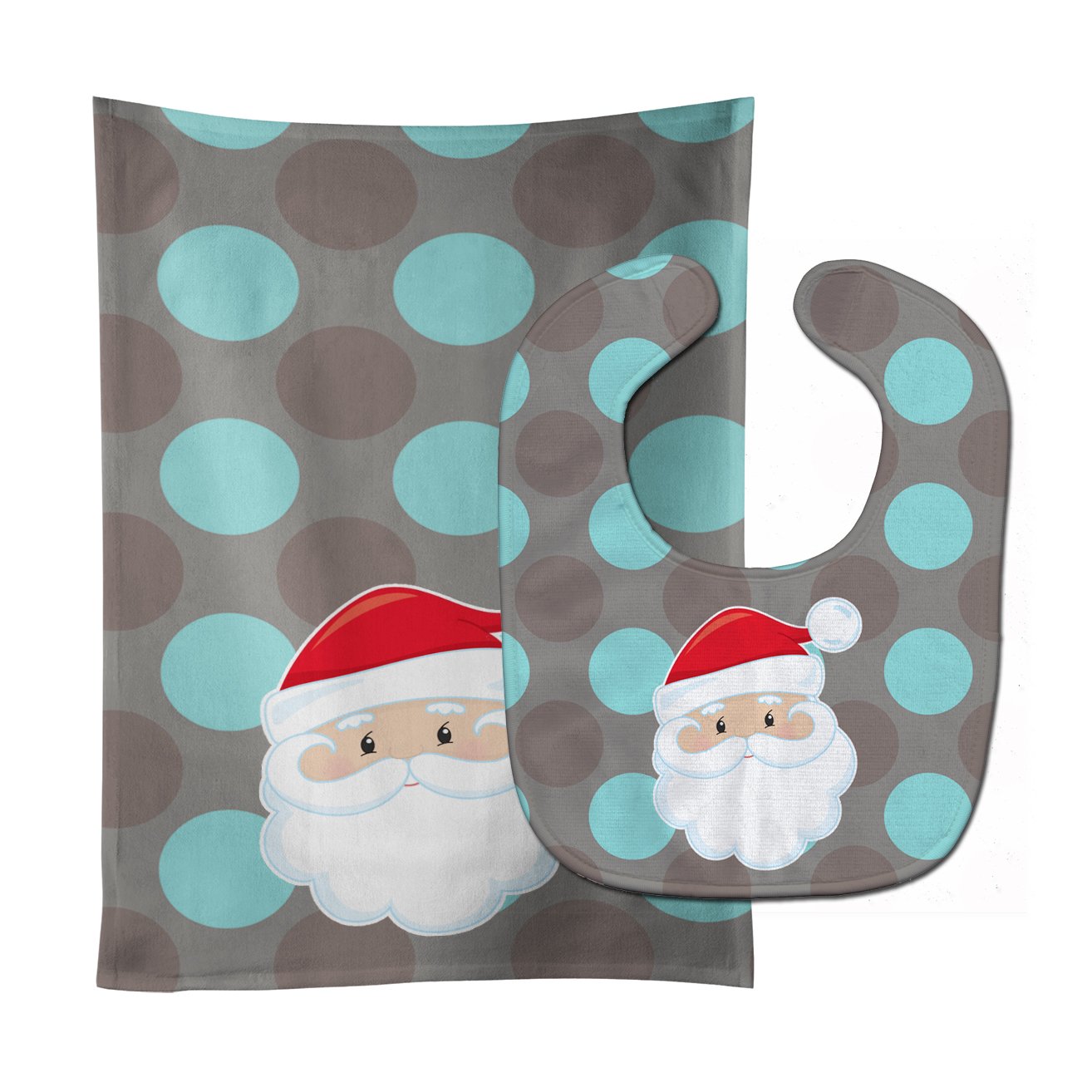 Bear on Polka Dots Baby Bib & Burp Cloth Easy-Clean Baby Bib Baby Feeding Accessory Baby Mealtime Essential