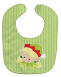 Christmas Blonde Girl Elf Susie Baby Bib Easy-Clean Baby Bib Baby Feeding Accessory Baby Mealtime Essential, 10 x 13, Multicolor