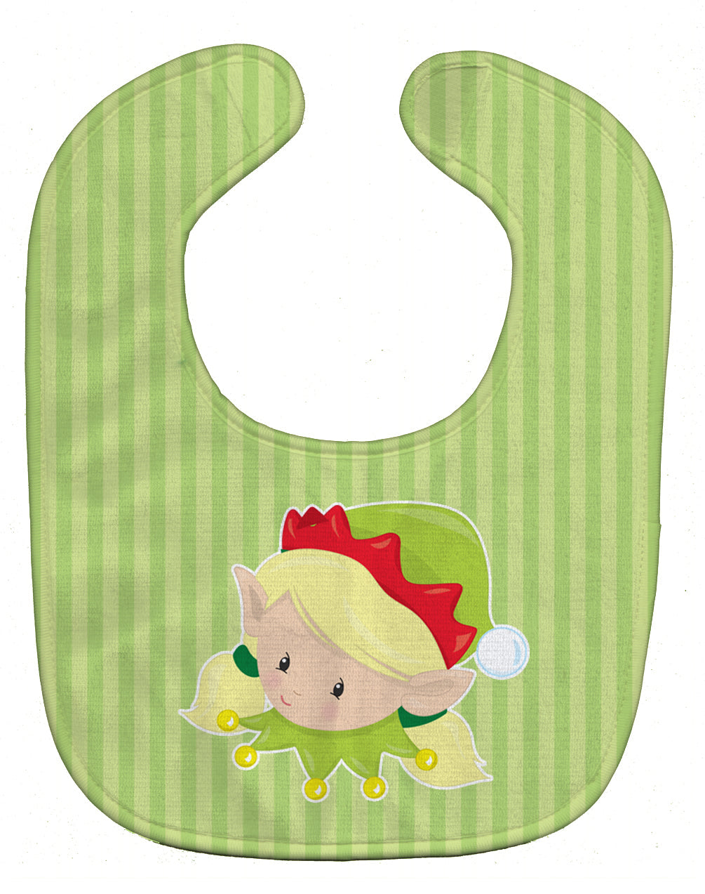 Christmas Blonde Girl Elf Susie Baby Bib Easy-Clean Baby Bib Baby Feeding Accessory Baby Mealtime Essential, 10 x 13, Multicolor