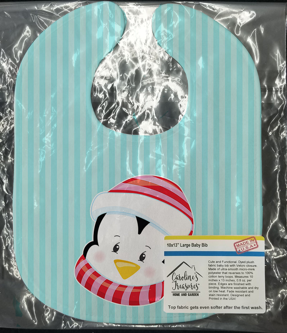 Christmas Penquin #1 Baby Bib Easy-Clean Baby Bib Baby Feeding Accessory Baby Mealtime Essential, 10 x 13, Multicolor