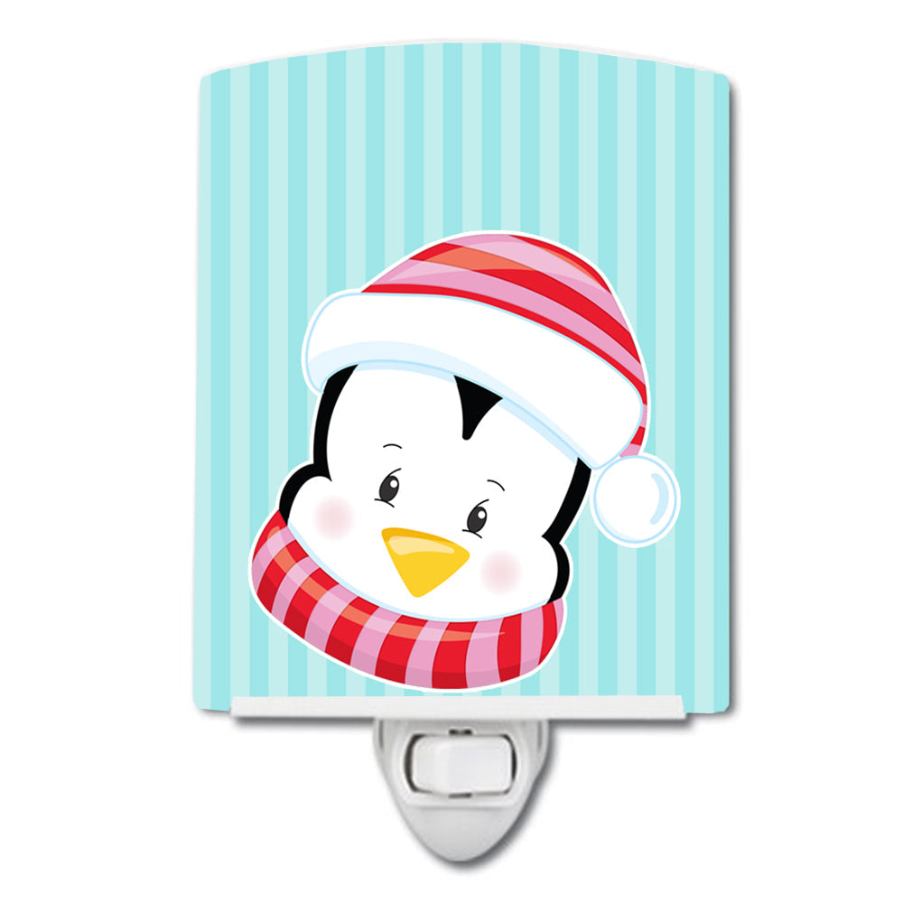 Christmas Penquin #1 Ceramic Night Light Compact, UL-Certified, Ideal for Bedroom, Bathroom, Nursery, Hallway, Kitchen, 6x4x3, Multicolor