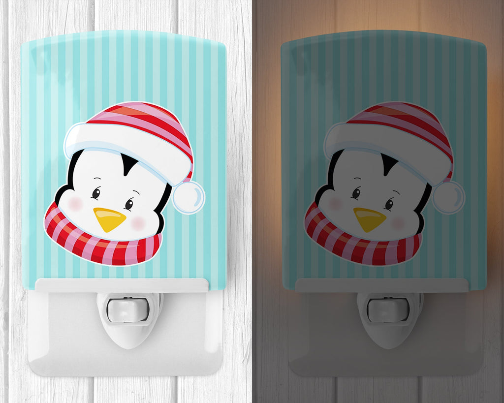 Christmas Penquin #1 Ceramic Night Light Compact, UL-Certified, Ideal for Bedroom, Bathroom, Nursery, Hallway, Kitchen, 6x4x3, Multicolor