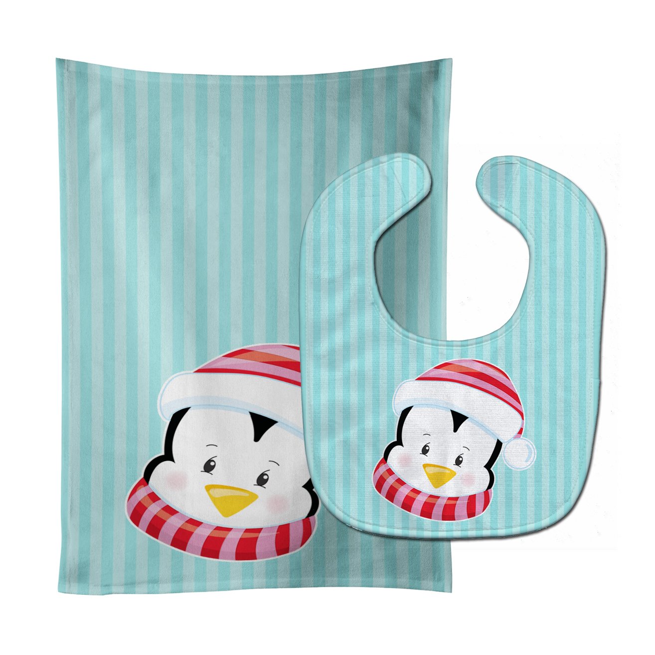 Christmas Penquin #1 Baby Bib & Burp Cloth Easy-Clean Baby Bib Baby Feeding Accessory Baby Mealtime Essential