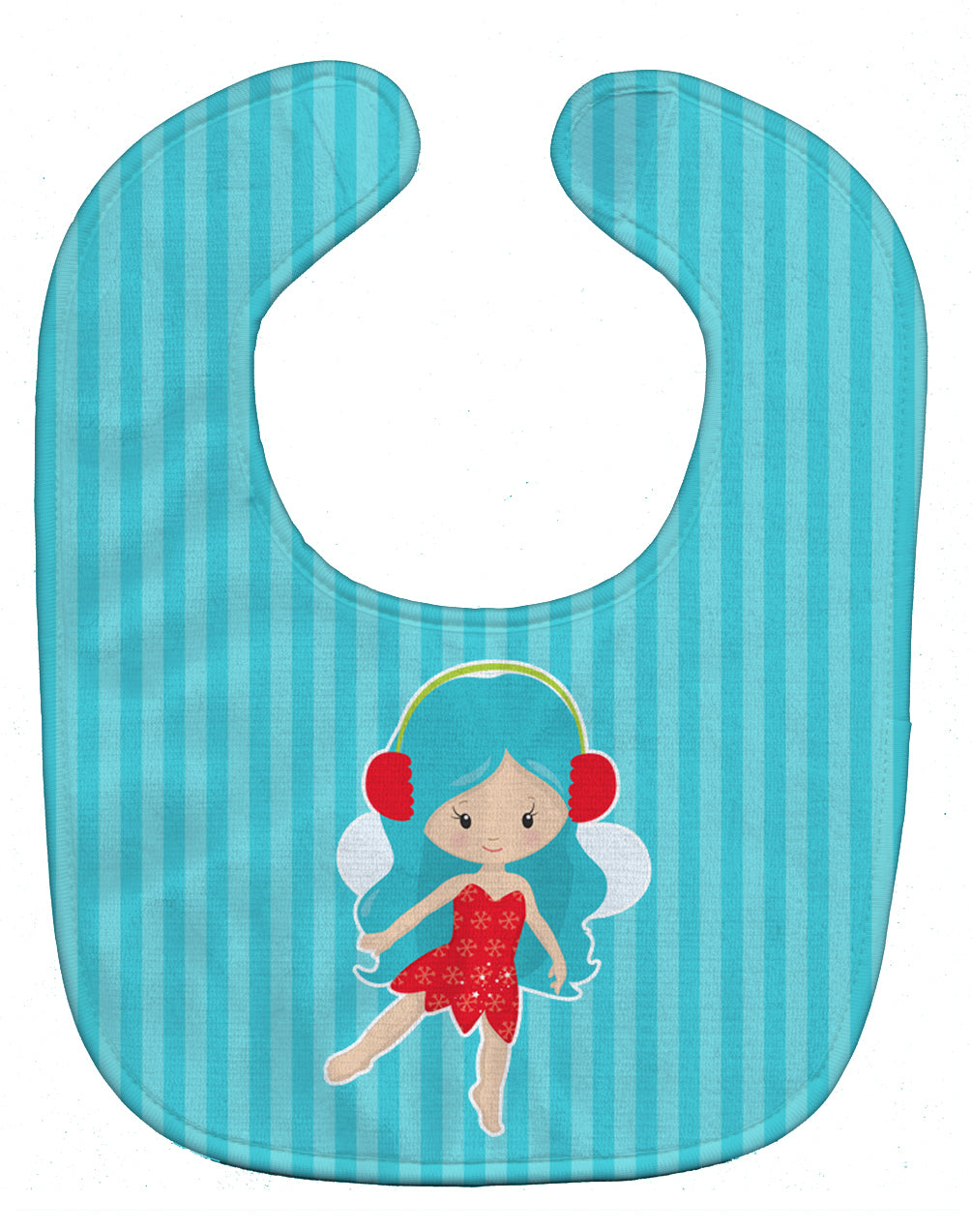 Blue Haired Fairy Baby Bib Easy-Clean Baby Bib Baby Feeding Accessory Baby Mealtime Essential, 10 x 13, Multicolor