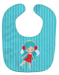 Blue Haired Fairy Baby Bib Easy-Clean Baby Bib Baby Feeding Accessory Baby Mealtime Essential, 10 x 13, Multicolor
