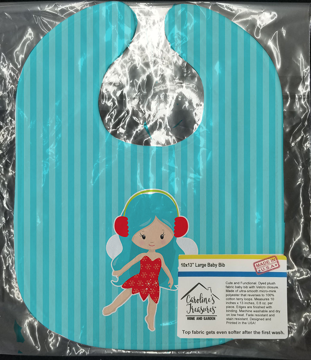 Blue Haired Fairy Baby Bib Easy-Clean Baby Bib Baby Feeding Accessory Baby Mealtime Essential, 10 x 13, Multicolor