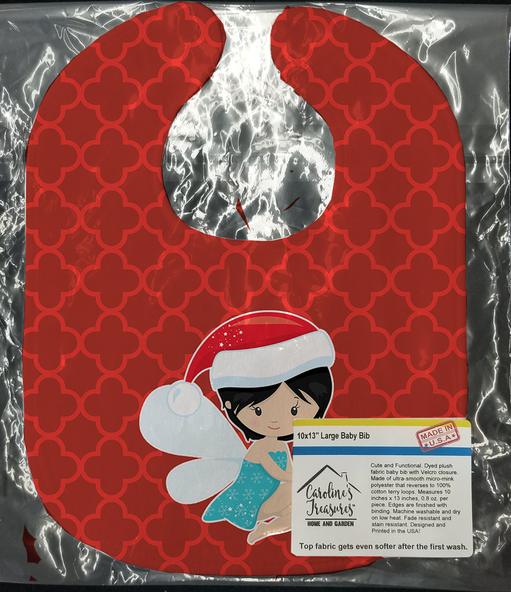Black Haired Fairy Baby Bib Easy-Clean Baby Bib Baby Feeding Accessory Baby Mealtime Essential, 10 x 13, Multicolor