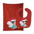 Black Haired Fairy Baby Bib & Burp Cloth Easy-Clean Baby Bib Baby Feeding Accessory Baby Mealtime Essential