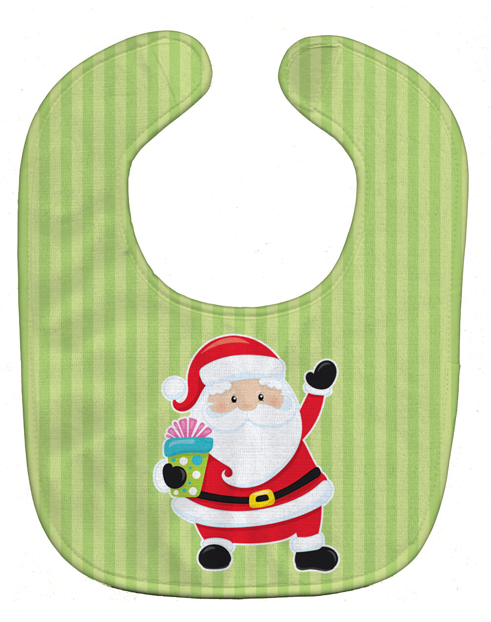 Christmas Santa Claus and Stripes Baby Bib Easy-Clean Baby Bib Baby Feeding Accessory Baby Mealtime Essential, 10 x 13, Multicolor