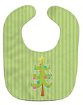 Holiday Christmas Tree and Stripes Baby Bib Easy-Clean Baby Bib Baby Feeding Accessory Baby Mealtime Essential, 10 x 13, Multicolor