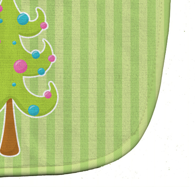 Holiday Christmas Tree and Stripes Baby Bib Easy-Clean Baby Bib Baby Feeding Accessory Baby Mealtime Essential, 10 x 13, Multicolor