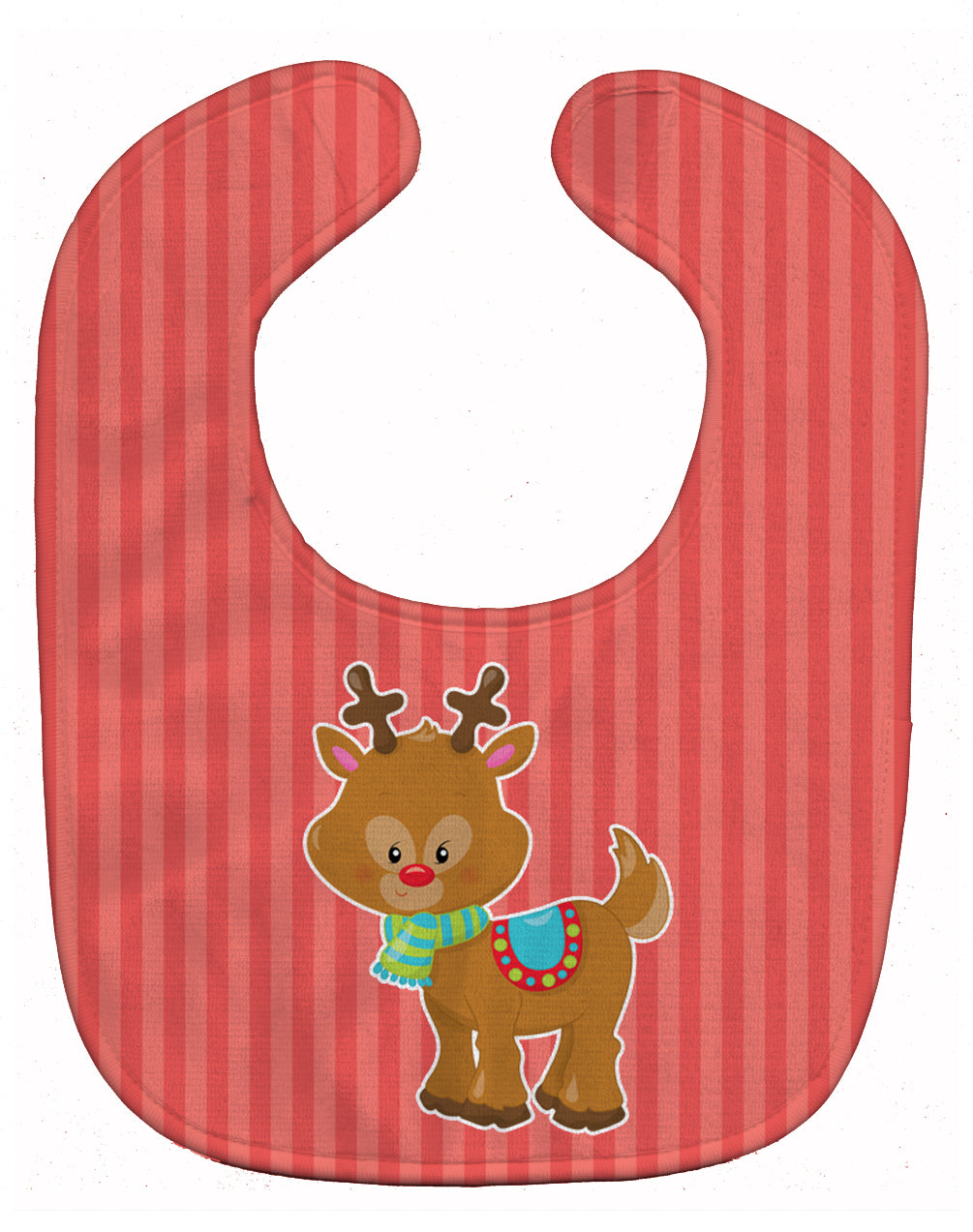 Christmas Reindeer and Stripes Baby Bib Easy-Clean Baby Bib Baby Feeding Accessory Baby Mealtime Essential, 10 x 13, Multicolor