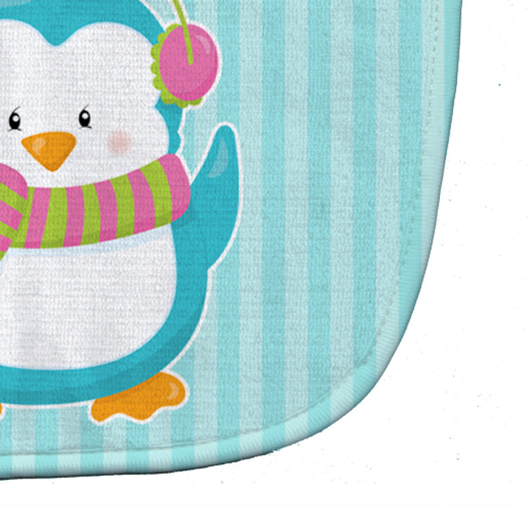 Christmas Penguin and Stripes Baby Bib Easy-Clean Baby Bib Baby Feeding Accessory Baby Mealtime Essential, 10 x 13, Multicolor