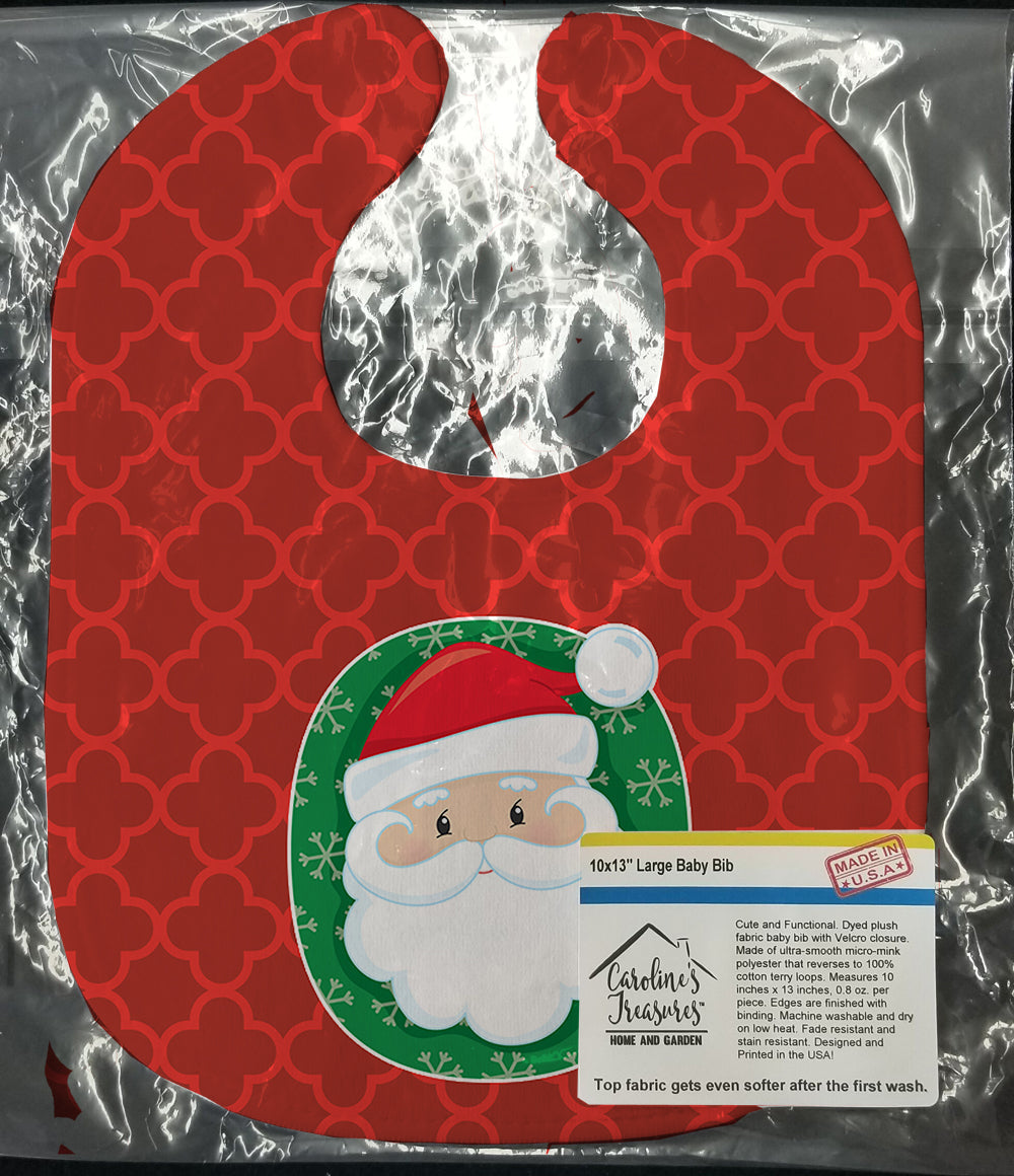Merry Christmas Santa Claus Baby Bib Easy-Clean Baby Bib Baby Feeding Accessory Baby Mealtime Essential, 10 x 13, Multicolor