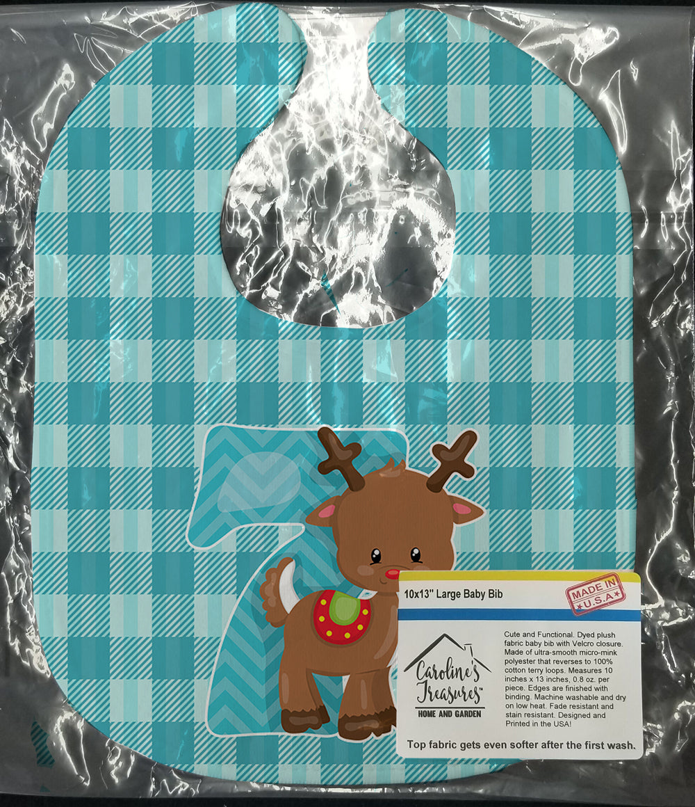 Christmas Month 7 Reindeer Baby Bib Easy-Clean Baby Bib Baby Feeding Accessory Baby Mealtime Essential, 10 x 13, Multicolor