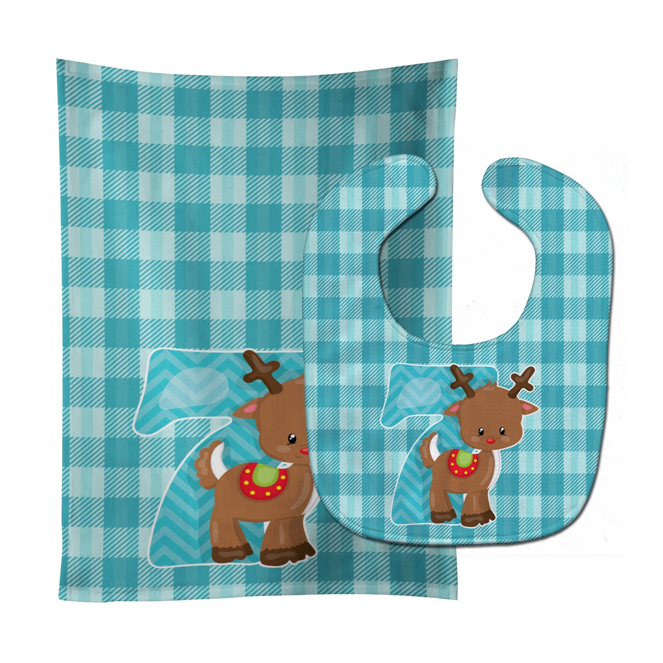 Christmas Month 7 Reindeer Baby Bib & Burp Cloth Easy-Clean Baby Bib Baby Feeding Accessory Baby Mealtime Essential