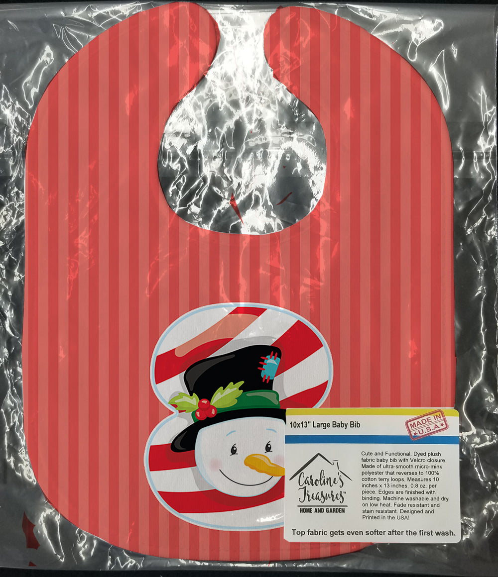 Christmas Month 8 Snowman Baby Bib Easy-Clean Baby Bib Baby Feeding Accessory Baby Mealtime Essential, 10 x 13, Multicolor
