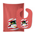 Christmas Month 8 Snowman Baby Bib & Burp Cloth Easy-Clean Baby Bib Baby Feeding Accessory Baby Mealtime Essential