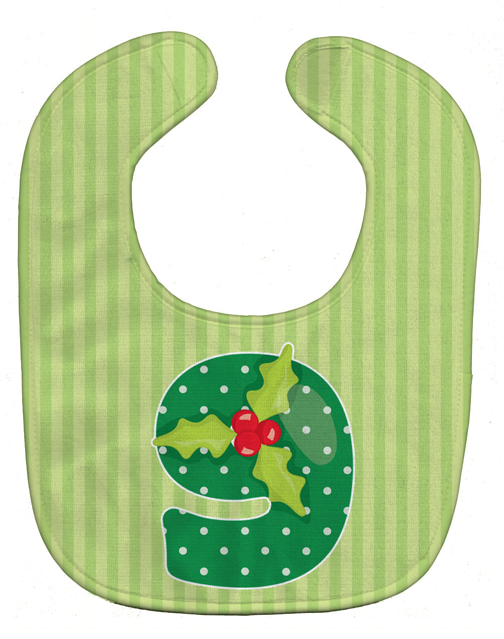 Christmas Month 9 Holly Baby Bib Easy-Clean Baby Bib Baby Feeding Accessory Baby Mealtime Essential, 10 x 13, Multicolor