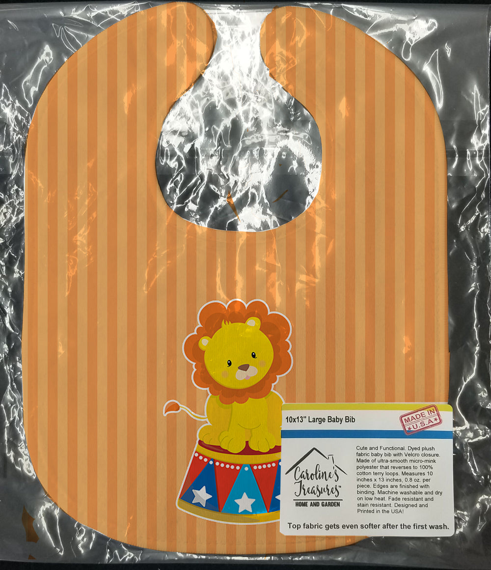 Circus Lion Baby Bib Easy-Clean Baby Bib Baby Feeding Accessory Baby Mealtime Essential, 10 x 13, Multicolor