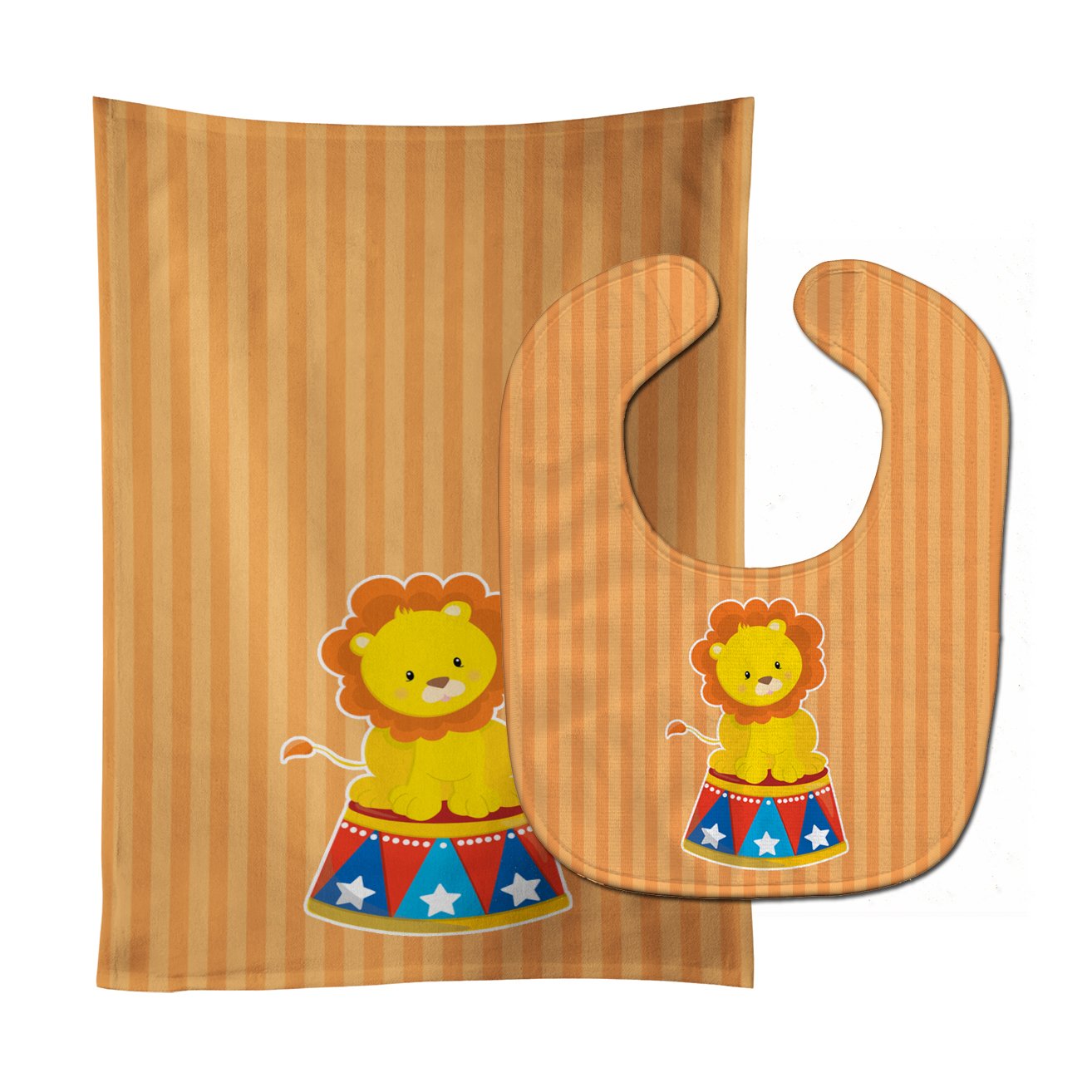 Circus Lion Baby Bib & Burp Cloth Easy-Clean Baby Bib Baby Feeding Accessory Baby Mealtime Essential