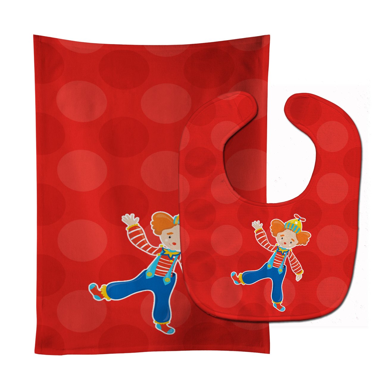 Circus Clown Baby Bib & Burp Cloth Easy-Clean Baby Bib Baby Feeding Accessory Baby Mealtime Essential