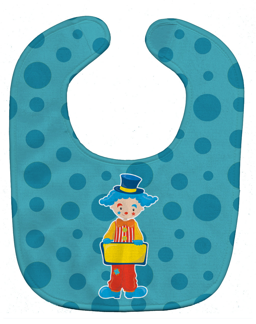 Circus Clown #2 Baby Bib Easy-Clean Baby Bib Baby Feeding Accessory Baby Mealtime Essential, 10 x 13, Multicolor