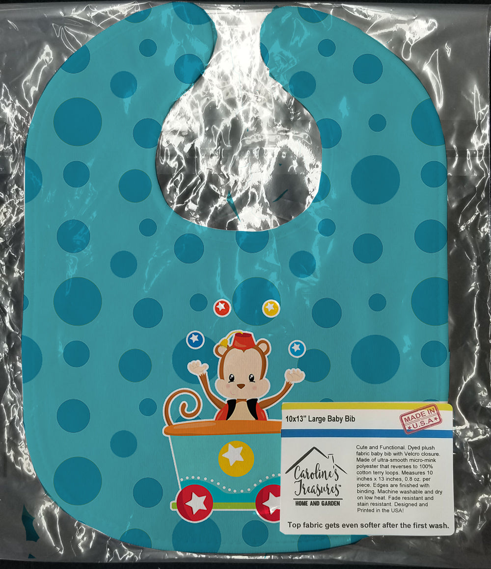 Circus Money Train Car Baby Bib Easy-Clean Baby Bib Baby Feeding Accessory Baby Mealtime Essential, 10 x 13, Multicolor