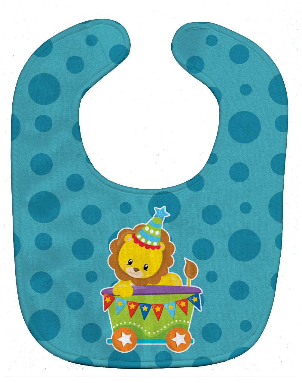 Circus Lion Train Car Baby Bib Easy-Clean Baby Bib Baby Feeding Accessory Baby Mealtime Essential, 10 x 13, Multicolor