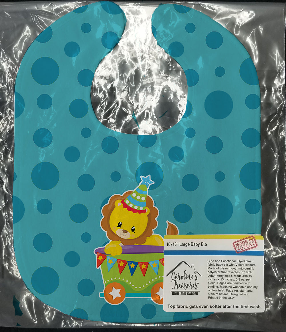 Circus Lion Train Car Baby Bib Easy-Clean Baby Bib Baby Feeding Accessory Baby Mealtime Essential, 10 x 13, Multicolor