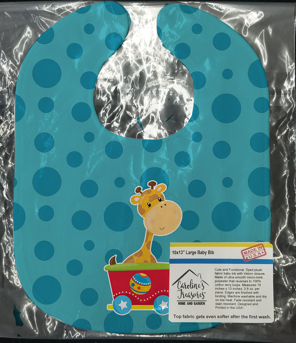 Circus Giraffe Train Car Baby Bib Easy-Clean Baby Bib Baby Feeding Accessory Baby Mealtime Essential, 10 x 13, Multicolor