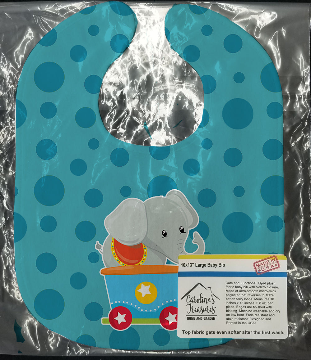 Circus Elephant Train Car Baby Bib Easy-Clean Baby Bib Baby Feeding Accessory Baby Mealtime Essential, 10 x 13, Multicolor