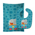 Circus Elephant Train Car Baby Bib & Burp Cloth Easy-Clean Baby Bib Baby Feeding Accessory Baby Mealtime Essential