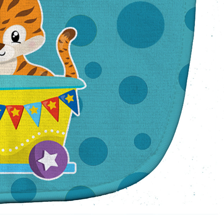 Circus Tiger Train Car Baby Bib Easy-Clean Baby Bib Baby Feeding Accessory Baby Mealtime Essential, 10 x 13, Multicolor