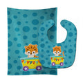Circus Tiger Train Car Baby Bib & Burp Cloth Easy-Clean Baby Bib Baby Feeding Accessory Baby Mealtime Essential