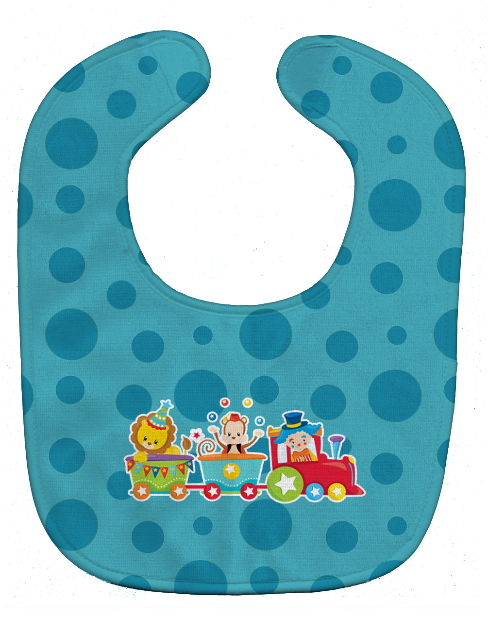 Circus Train Baby Bib Easy-Clean Baby Bib Baby Feeding Accessory Baby Mealtime Essential, 10 x 13, Multicolor